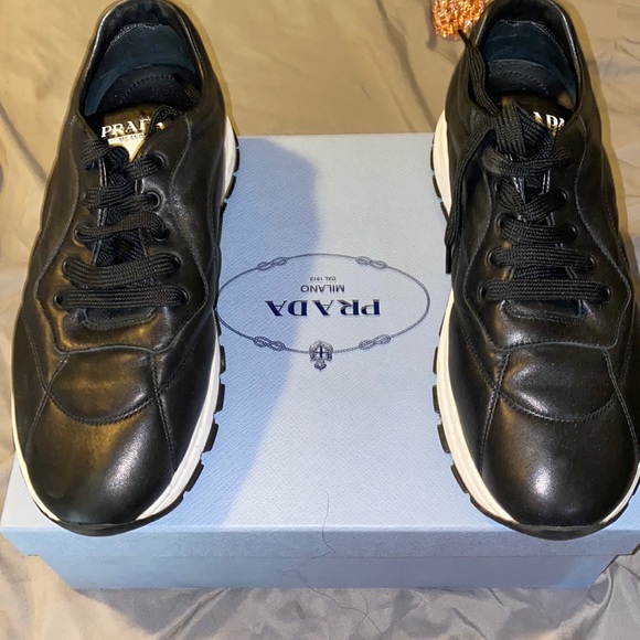 Allacciate 45mm Triangle Nylon Platform Sneakers PRADA - Picture 2 of 5